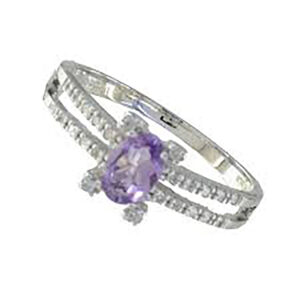 18ct Diamond and Amethyst ring