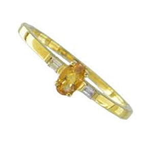 18ct Citrine and Diamond Ring