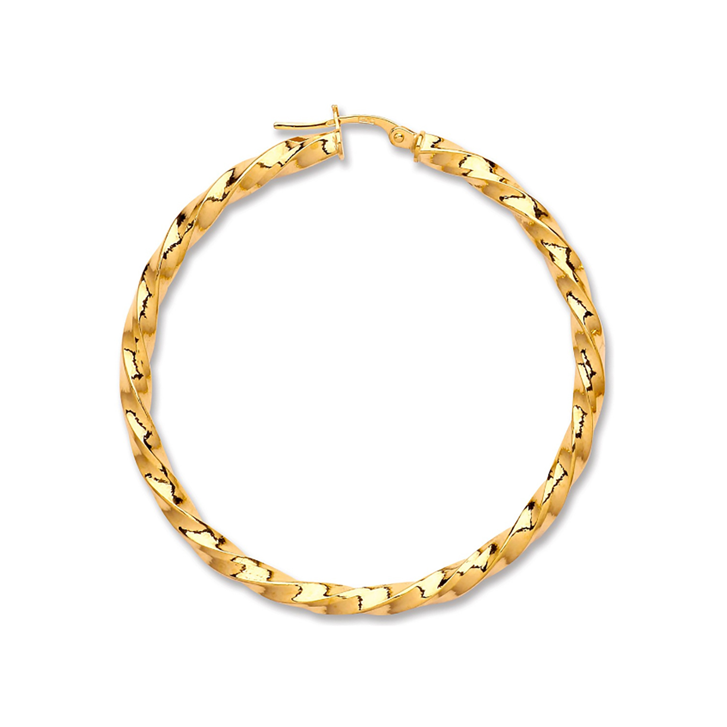 9ct-Gold Twist Hoop-Earrings ER1456