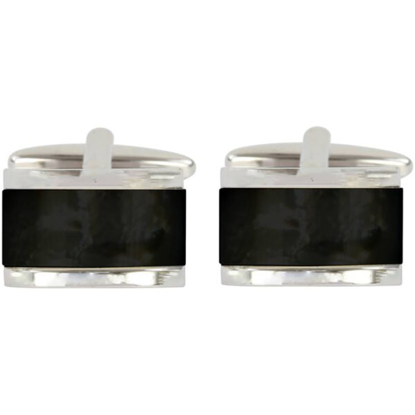 Domed Rectangle Onyx Cufflinks