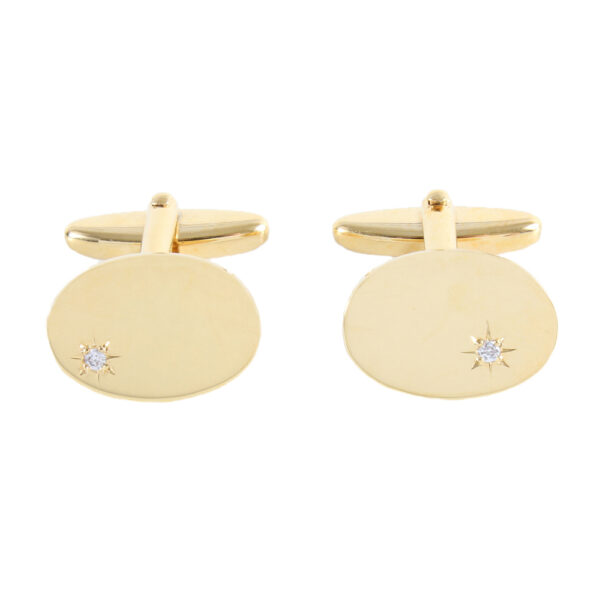 Gold Plated Cufflinks Cz in Star