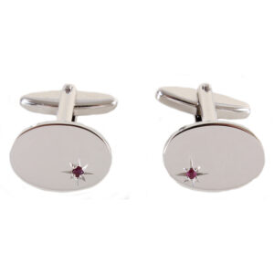 Ruby Star Set Silver Plated Cufflinks