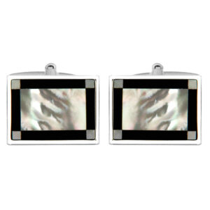 Mother of Pearl and Onyx Cufflinks