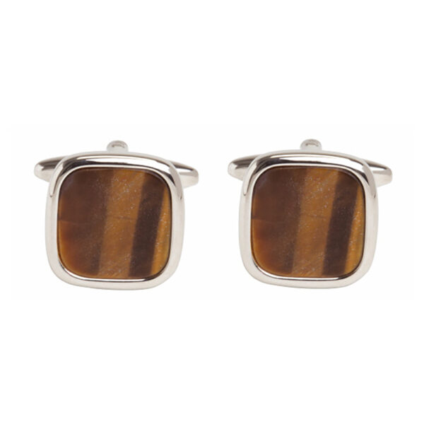 Tigers Eye Cushion Shape Cufflinks